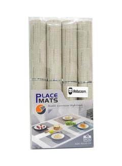 Buy 4-Piece Durable Non-Slip PVC Placemats for Dining Table Off White 45 x 30cm in UAE