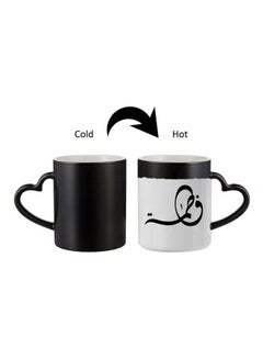 Buy Fatima Arabic Name Calligraphy Heart Handle Magic Mug Black/White in Saudi Arabia