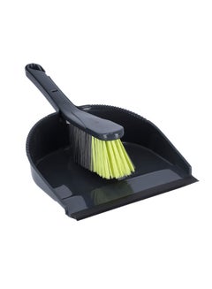 Buy 2-Piece Dust Pan And Brush Set Grey/Green 37x21.5x12cm in UAE