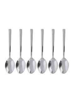 Buy 6-Piece Stainless Steel Table Spoon Set Silver in UAE