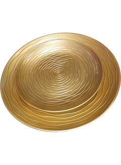 Buy 2-Piece Decorative Plate Gold 30x30x3cm in UAE