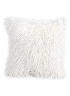 Buy Soft Cushion Fur White 40x40x10cm in UAE