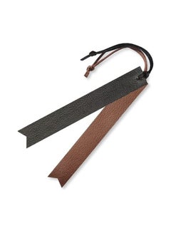 Buy Leather Bookmark Handmade Bookmarks Set of 2 Black/Brown in UAE