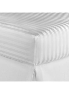 Buy Fitted Sheet Cotton White 120x200+25cm in UAE