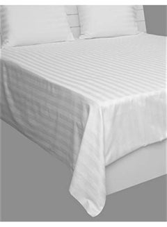 Buy Hotel Linen Klub 100% Cotton 600TC Queen Bed Sheet Set White 240 x 260cm in UAE