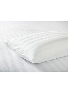 Buy 2-Piece Hotel Linen Klub 600Tc 100% Stripe Sateen Weave Pillow Covers Cotton White 50x75cm in UAE