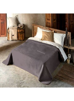 Buy Twin Size Blanket Polyester Dark Grey 160x240cm in Saudi Arabia