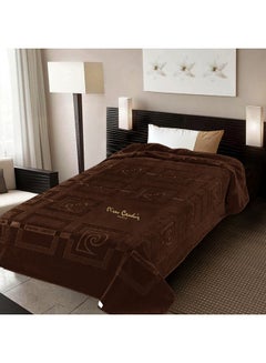 Buy Twin Size Blanket Acrylic Brown 160x240cm in Saudi Arabia