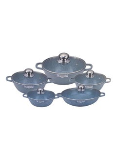 Buy 10-pieces Granite Cookware Set Grey 32cm in UAE