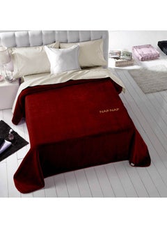 Buy Twin Size Blanket Acrylic Burgundy 160x240cm in Saudi Arabia