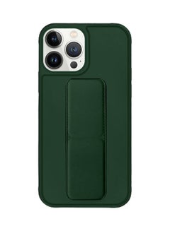 Buy Protective Case Cover with Finger Grip Stand for Apple iPhone 13 Pro Max Dark Green in UAE