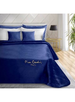 Buy Ultra Soft High-Quality King Size Blanket Acrylic Navy 220x240cm in Saudi Arabia