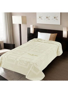Buy Ultra Soft High Quality Blanket Twin Size Polyester Off White 1 160x240cm in Saudi Arabia