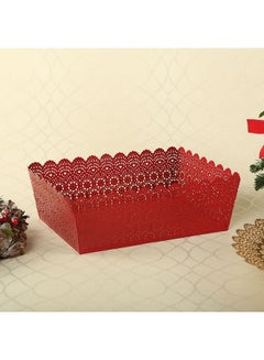 اشتري Metal Rectangular Basket Red 11cm في الامارات