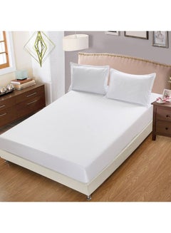 Buy 2-Piece Deyarco Single Size Sheet Set Cotton Blend White 120x200+25cm in UAE