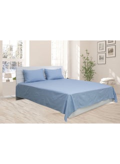 Buy 2-Piece Deyarco Single Size Sheet Set Cotton Blend Blue 170x240cm in UAE