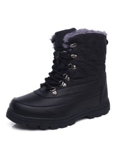 Buy Lace Up Outdoor High Top Waterproof Casual Boots Black in UAE