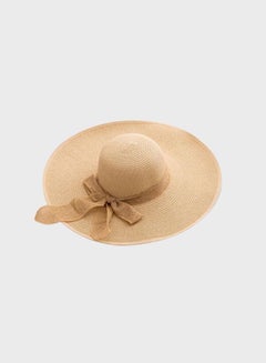 Buy Wide Brim Straw Hat Beige in UAE