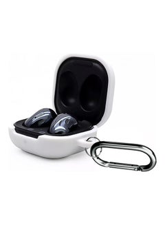 Buy Protective Case With Keychain Carabiner For Samsung Galaxy Buds 2/Buds Pro/Buds Live White in Saudi Arabia