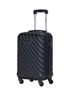 Buy Hardside Spinner 4 Wheels Luggage Trolley With Number Lock Black in UAE