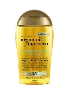 Buy Ogx, Hair Oil, Renewing+ Argan Oil Of Morocco, Penetrating Oil, All Hair Types - Yellow 100ml in UAE