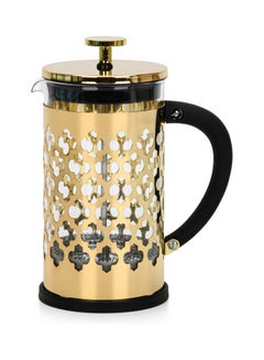 Buy French Press Coffee Maker Borosilicate Glass AMADO Series Gold/Black 600ml in UAE