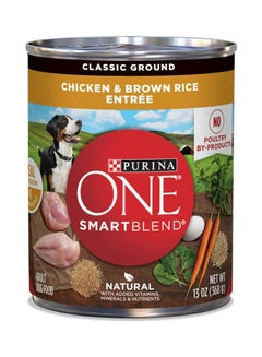 اشتري One Smartblend Wet Dog Food - Classic Ground Chicken & Brown Rice Entrée Multicolour 368grams في الامارات