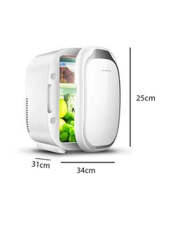 Buy Mini Fridge Dual Use Small Refrigerator Car/Home Cooler Warmer Portable Freezer Portable Heating & Cooling Makeup Fridge 6 L CZBX06MAA White in UAE