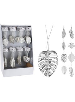 اشتري Christmas Hanging Leaf for decoration. Assorted, 1 Piece. Silver 9cm في الامارات