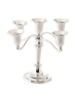 Buy Candle Holder Silver 15x15x16cm in Saudi Arabia