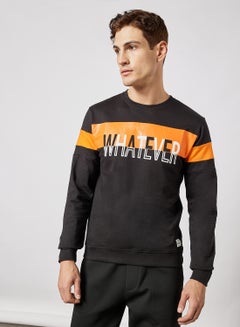 Buy Regular Fit Sweatshirt Black in UAE