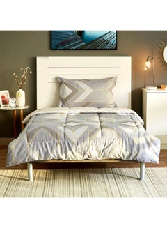Buy 2-Piece Printed Twin Comforter Set Cotton Multicolour 160 X 220cm in UAE