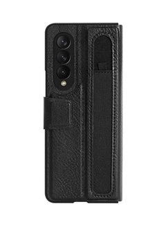 Buy Aoge Leather Flip Case For Samsung Galaxy Z Fold 3/W22 5G Black in Saudi Arabia