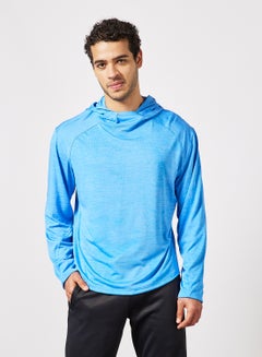 Buy Slim Fit Active Hoodie Blue in Saudi Arabia