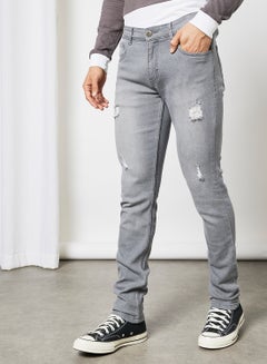 Buy Slim Fit Jeans Grey in UAE