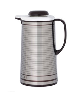 Buy Hot And Cold Vacuum Flask Brown/White 1Liters in UAE