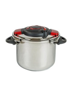 اشتري Stainless Steel Pressure Cooker Red/Black/Silver 12Liters في السعودية