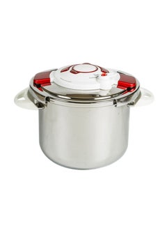Buy Stainless Steel Pressure Cooker White/Red/Silver 12Liters in Saudi Arabia