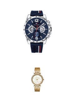 Buy Men's Water Resistant Chronograph Watch 1791476 And Stainless Steel Analog Watch MK3727 Set in Egypt