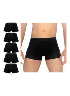 Buy Comfortzone Boxer Briefs Breathable Underwear Pack Of 5 Black in Saudi Arabia