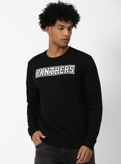 Buy Casual Printed Sweatshirt Black in UAE