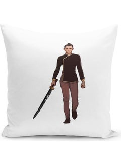 Buy Zuko Airbender Team Avatar Aang Themed Throw Pillow White/Black/Brown 16x16inch in UAE