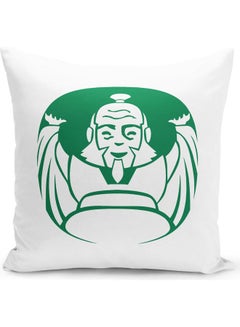 Buy Iroh Wise Man Tea  Starbucks Spoof Avatar Aang Themed Throw Pillow White/Green 16x16inch in UAE