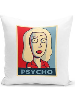 Buy Psycho Hope Rick And Morty Poster Themed Throw Pillow White/Blue/Red 16x16inch in UAE