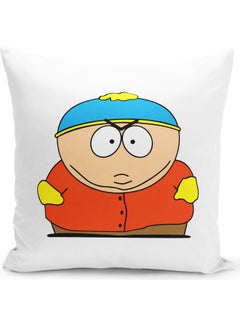 Buy Angry South Park  Eric Cartman  Themed Throw Pillow White/Black/Blue 16x16inch in UAE