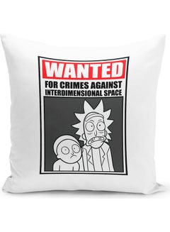 Buy Wanted Poster For Crimes  Rick And Morty Themed Throw Pillow White/Black/Red 16x16inch in UAE