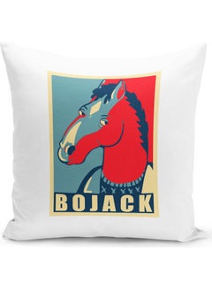 Buy Bojack Horseman President Hope Poster Themed Throw Pillow White/Red/Blue 16x16inch in UAE