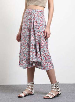 Buy Floral Printed Midi Skirt Multicolour in UAE
