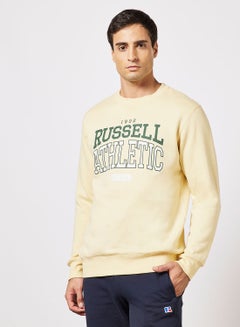 Buy Logo Crew Neck Sweatshirt Yellow in UAE