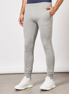 Buy Logo Slim Fit Sweatpants Grey in UAE